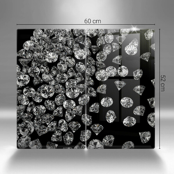 Placă sticla protectie aragaz Diamante diamante