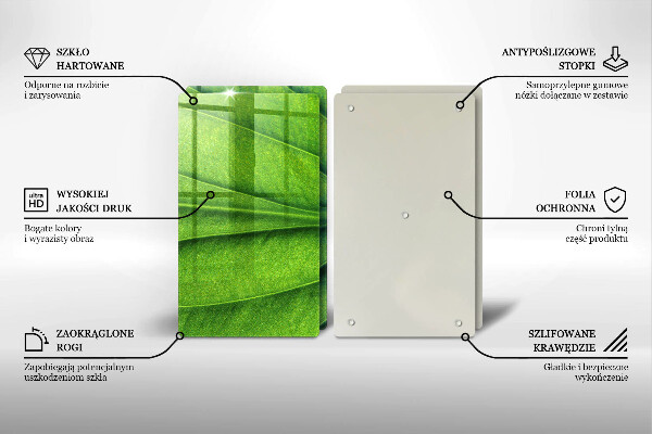 Placă sticla protectie aragaz Frunză de nervură natură