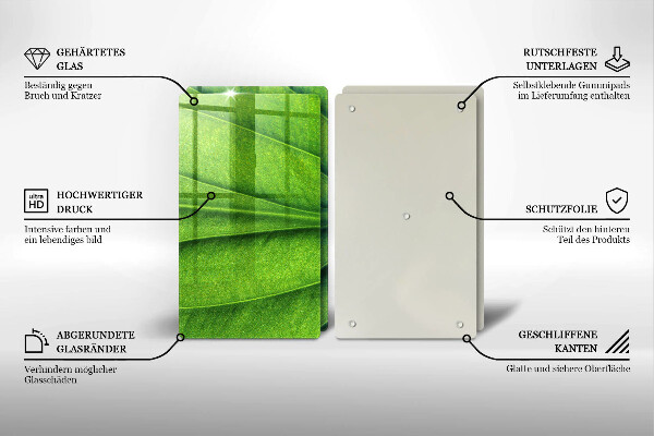 Placă sticla protectie aragaz Frunză de nervură natură