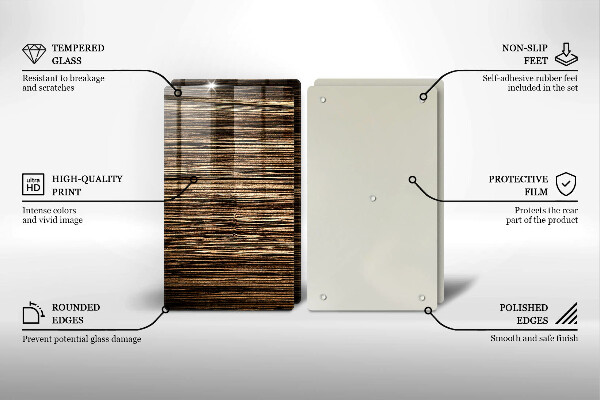 Placă sticla protectie aragaz Textura lemnului