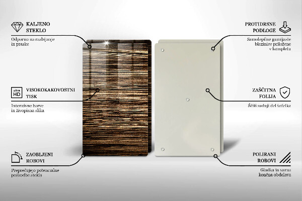 Placă sticla protectie aragaz Textura lemnului