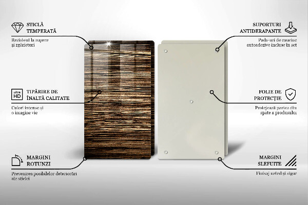 Placă sticla protectie aragaz Textura lemnului