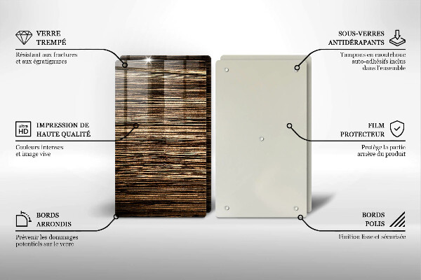 Placă sticla protectie aragaz Textura lemnului