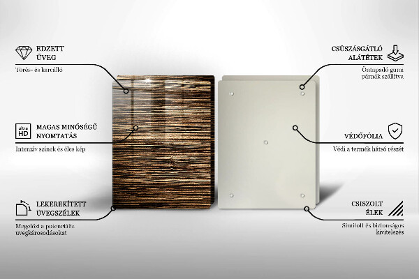 Placă sticla protectie aragaz Textura lemnului