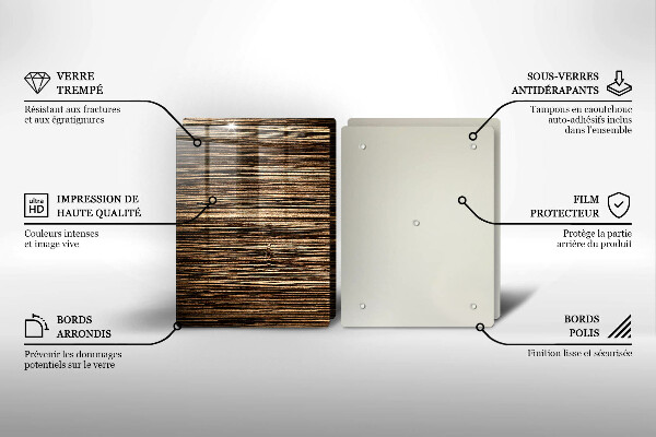 Placă sticla protectie aragaz Textura lemnului