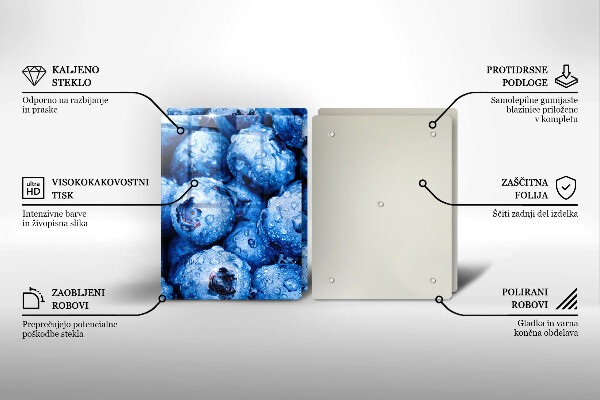 Placă sticla protectie aragaz Afine suculente