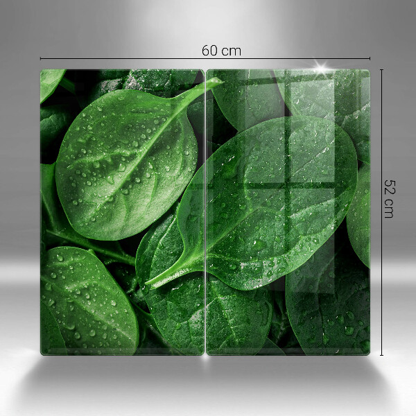 Placă sticla protectie aragaz Frunze de busuioc