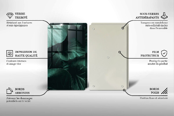 Placă sticla protectie aragaz Frunze sălbatice întunecate