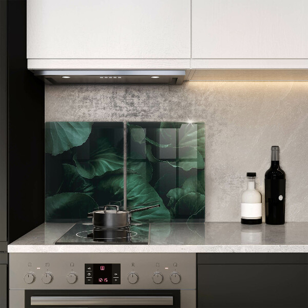 Placă sticla protectie aragaz Frunze sălbatice întunecate