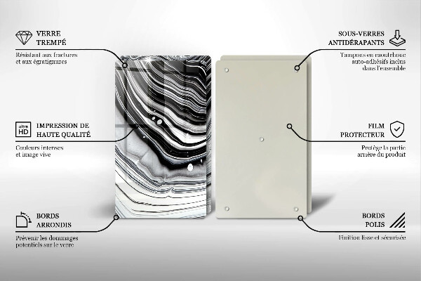 Placă sticla protectie aragaz Abstracția cernelii