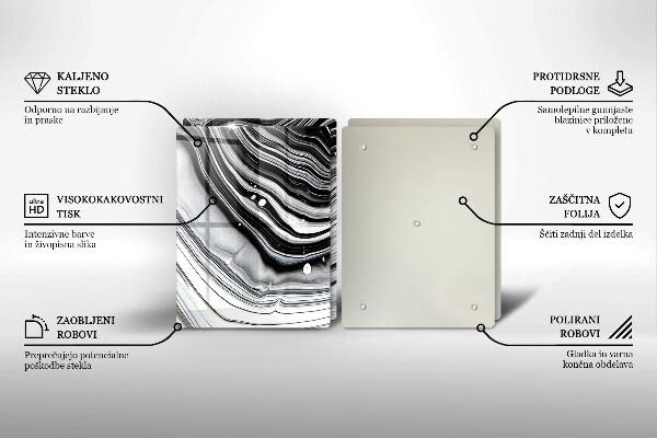 Placă sticla protectie aragaz Abstracția cernelii