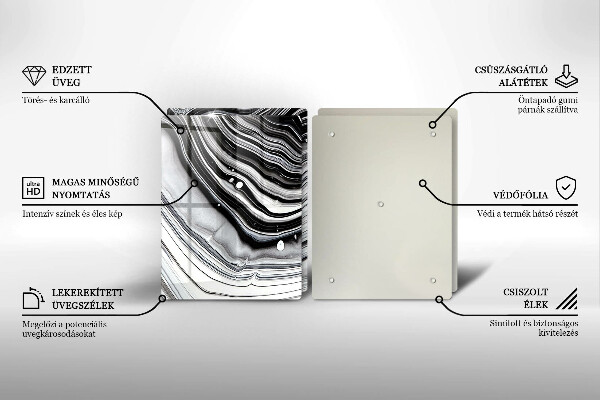 Placă sticla protectie aragaz Abstracția cernelii