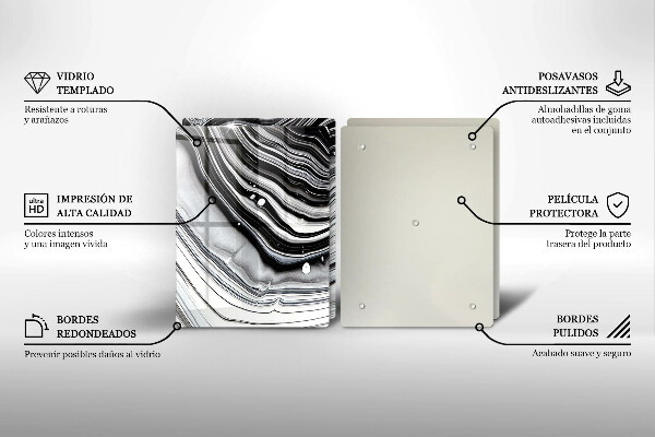 Placă sticla protectie aragaz Abstracția cernelii