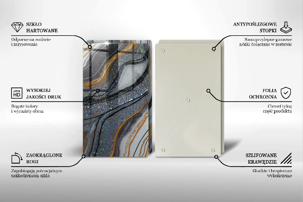 Placă din sticla protectie perete Stâncă cu aur