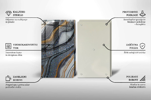 Placă din sticla protectie perete Stâncă cu aur