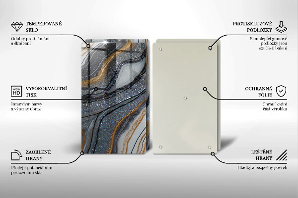 Placă din sticla protectie perete Stâncă cu aur