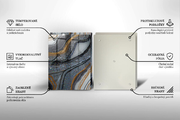 Placă din sticla protectie perete Stâncă cu aur