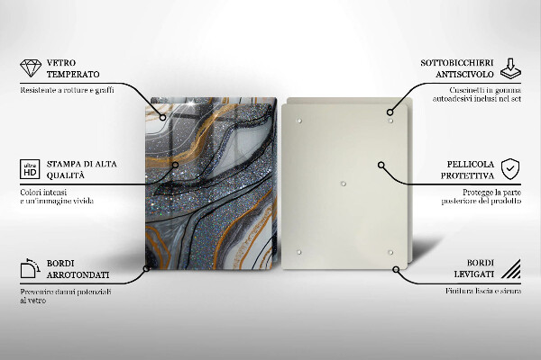 Placă din sticla protectie perete Stâncă cu aur