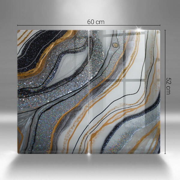 Placă din sticla protectie perete Stâncă cu aur