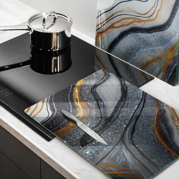 Placă din sticla protectie perete Stâncă cu aur