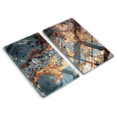 Placă din sticla protectie perete Structură de rocă aurie