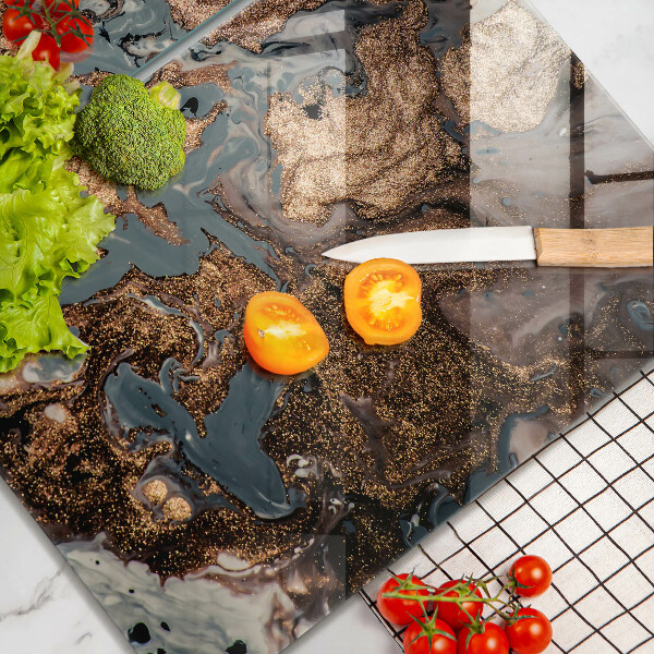 Placă din sticla protectie perete Structură de rocă aurie