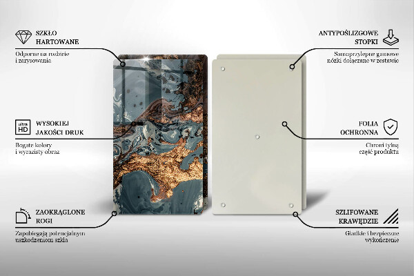 Placă din sticla protectie perete Structură de rocă aurie