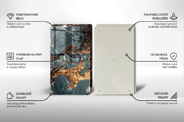 Placă din sticla protectie perete Structură de rocă aurie