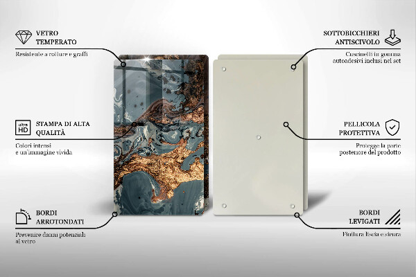 Placă din sticla protectie perete Structură de rocă aurie