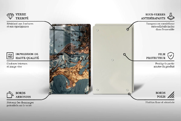 Placă din sticla protectie perete Structură de rocă aurie