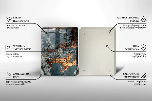 Placă din sticla protectie perete Structură de rocă aurie