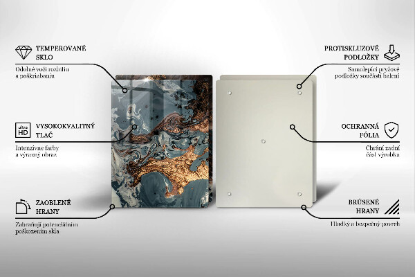 Placă din sticla protectie perete Structură de rocă aurie