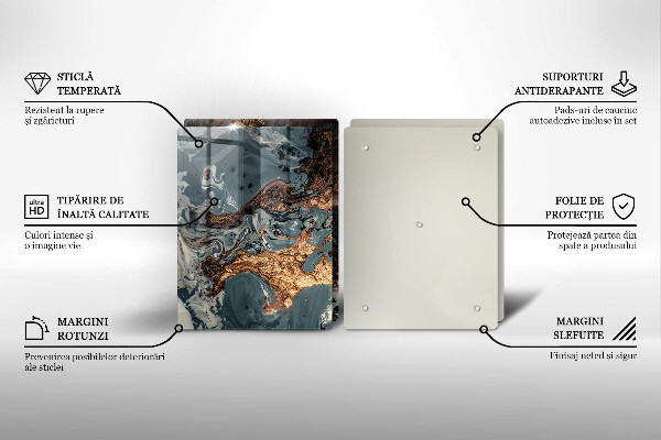 Placă din sticla protectie perete Structură de rocă aurie