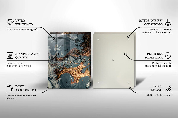 Placă din sticla protectie perete Structură de rocă aurie