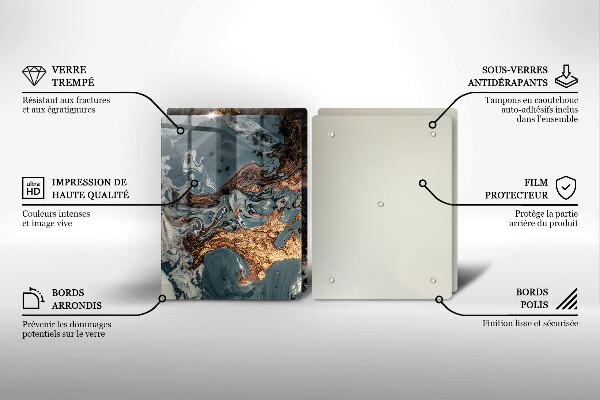 Placă din sticla protectie perete Structură de rocă aurie