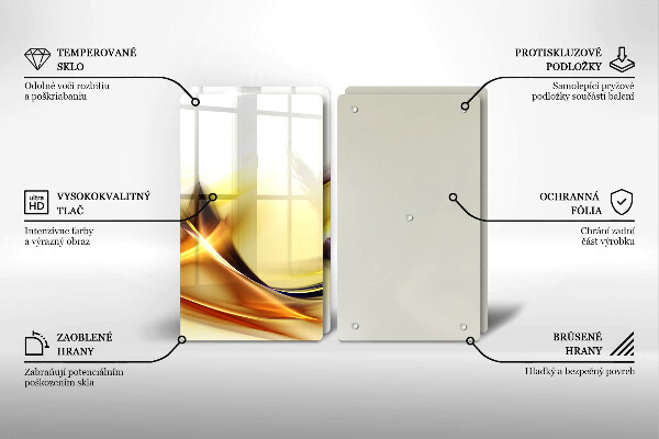 Placă sticla protectie aragaz Linii abstracte de lumină