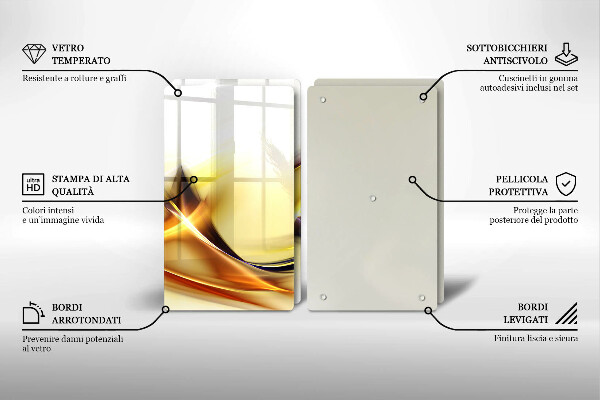 Placă sticla protectie aragaz Linii abstracte de lumină