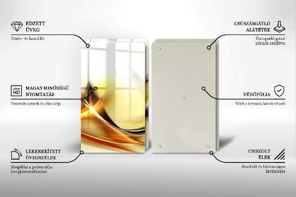 Placă sticla protectie aragaz Linii abstracte de lumină