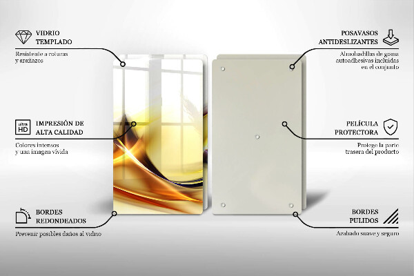 Placă sticla protectie aragaz Linii abstracte de lumină