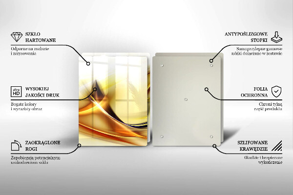 Placă sticla protectie aragaz Linii abstracte de lumină