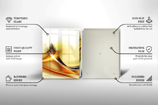 Placă sticla protectie aragaz Linii abstracte de lumină