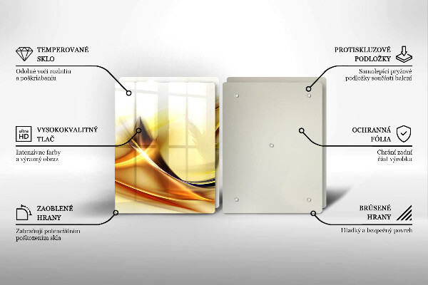 Placă sticla protectie aragaz Linii abstracte de lumină