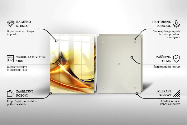 Placă sticla protectie aragaz Linii abstracte de lumină