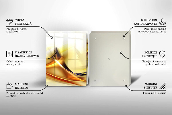 Placă sticla protectie aragaz Linii abstracte de lumină