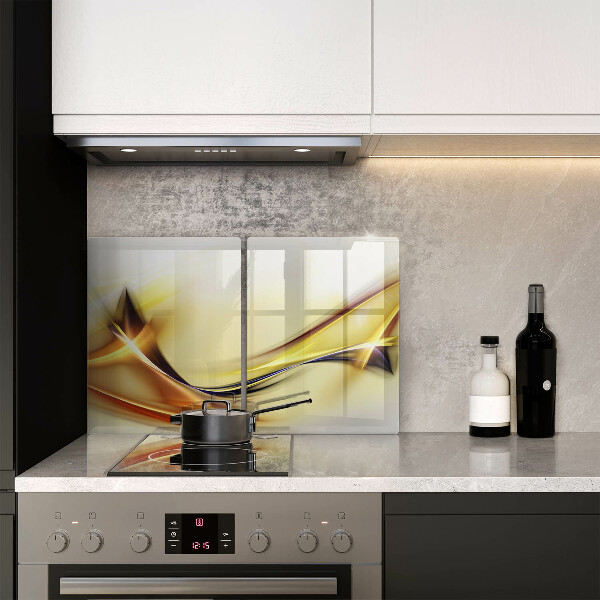 Placă sticla protectie aragaz Linii abstracte de lumină