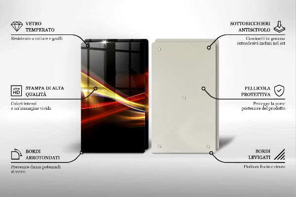 Placă sticla protectie aragaz Fum și lumină abstracte