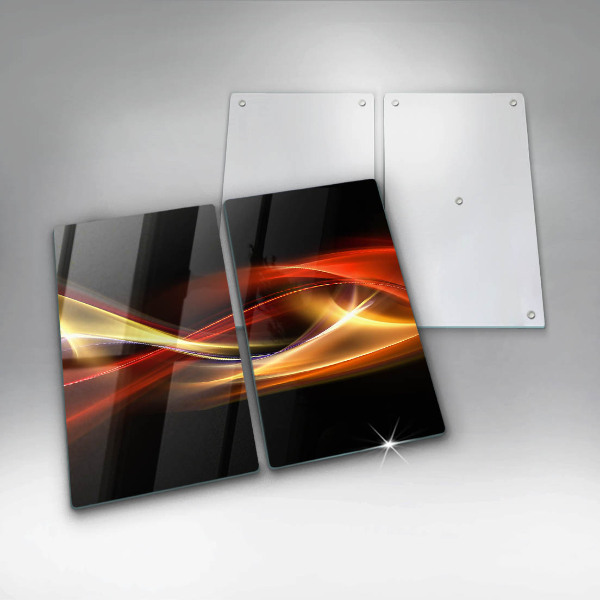 Placă sticla protectie aragaz Fum și lumină abstracte