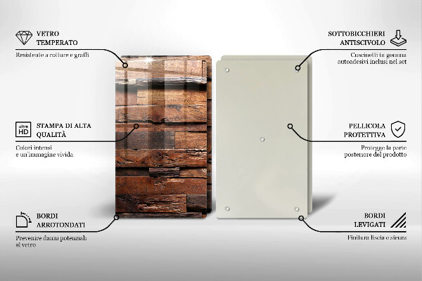 Placă sticla protectie aragaz Scânduri decorative din lemn