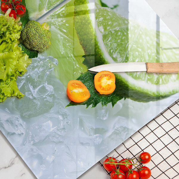 Placă sticla protectie aragaz Lime menta si gheata