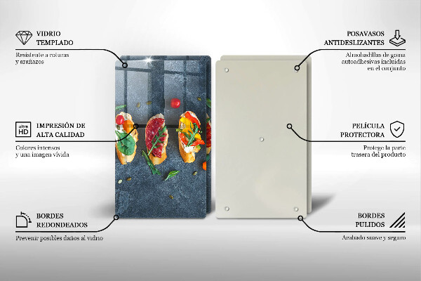 Placă din sticla protectie perete Sandvișuri colorate